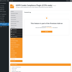 Page screenshot: GDPR Cookie Compliance → 
				Consent Log			