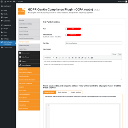 Page screenshot: GDPR Cookie Compliance → 
				3rd Party Cookies			