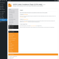 Page screenshot: GDPR Cookie Compliance → 
				
				Support			