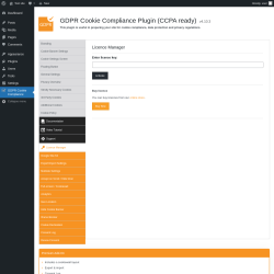 Page screenshot: GDPR Cookie Compliance → 
				
				Licence Manager			