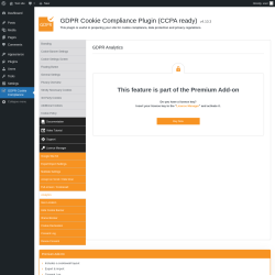 Page screenshot: GDPR Cookie Compliance → 
				Analytics			