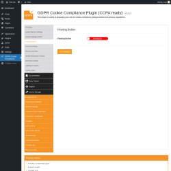 Page screenshot: GDPR Cookie Compliance → 
				Floating Button			