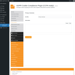 Page screenshot: GDPR Cookie Compliance → 
				Privacy Overview			