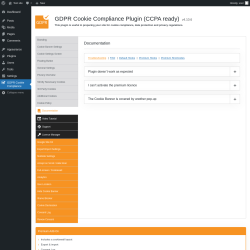 Page screenshot: GDPR Cookie Compliance → 
				
				Documentation			