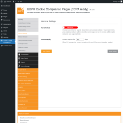 Page screenshot: GDPR Cookie Compliance → 
				General Settings			