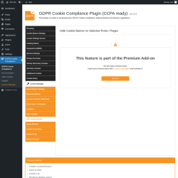 Page screenshot: GDPR Cookie Compliance → 
				Hide Cookie Banner			