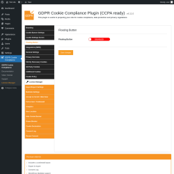 Page screenshot: GDPR Cookie Compliance → 
				Floating Button			