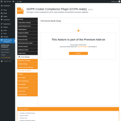 Page screenshot: GDPR Cookie Compliance → 
				Full-screen / Cookiewall			