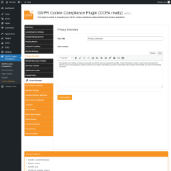 Page screenshot: GDPR Cookie Compliance → 
				Privacy Overview			