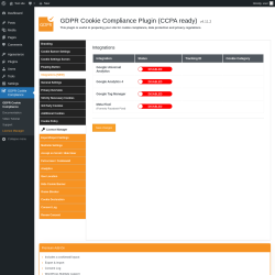 Page screenshot: GDPR Cookie Compliance → 
				Integrations [NEW] 
			