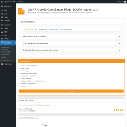 Page screenshot: GDPR Cookie Compliance → Documentation