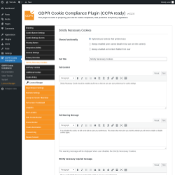 Page screenshot: GDPR Cookie Compliance → 
				Strictly Necessary Cookies			