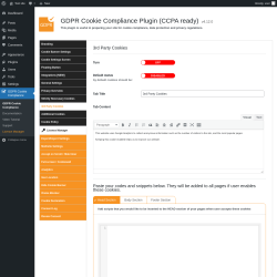 Page screenshot: GDPR Cookie Compliance → 
				3rd Party Cookies			