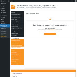 Page screenshot: GDPR Cookie Compliance → 
				Full-screen / Cookiewall			