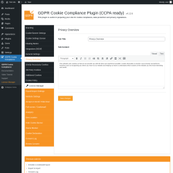 Page screenshot: GDPR Cookie Compliance → 
				Privacy Overview			