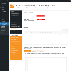 Page screenshot: GDPR Cookie Compliance → 
				3rd Party Cookies			