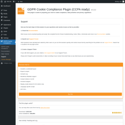 Page screenshot: GDPR Cookie Compliance → Support