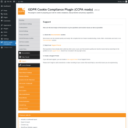 Page screenshot: GDPR Cookie Compliance → 
				
				Support			