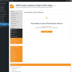 Page screenshot: GDPR Cookie Compliance → 
				Accept on Scroll / Hide timer			