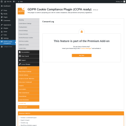 Page screenshot: GDPR Cookie Compliance → 
				Consent Log			