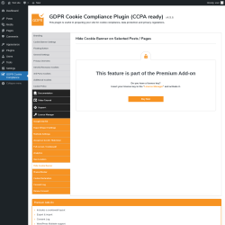 Page screenshot: GDPR Cookie Compliance → 
				Hide Cookie Banner			