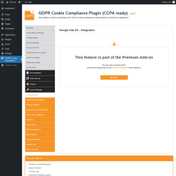 Page screenshot: GDPR Cookie Compliance → 
				Google Site Kit			