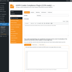 Page screenshot: GDPR Cookie Compliance → 
				Cookie Categories			