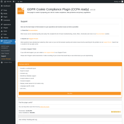 Page screenshot: GDPR Cookie Compliance &rarr; Support