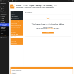 Page screenshot: GDPR Cookie Compliance &rarr; 
				Iframe Blocker			