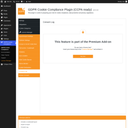 Page screenshot: GDPR Cookie Compliance &rarr; 
				Consent Log			