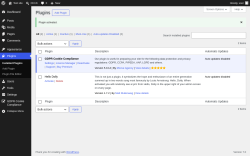 Page screenshot: Plugins &lsaquo; Test site &mdash; WordPress