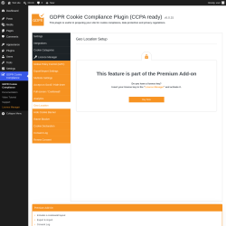 Page screenshot: GDPR Cookie Compliance &rarr; 
				Geo Location			