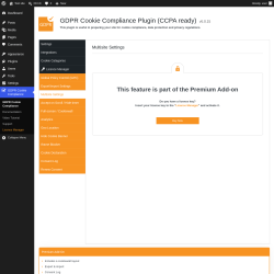 Page screenshot: GDPR Cookie Compliance &rarr; 
				Multisite Settings			