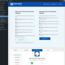 Page screenshot: WP Cookie Consent ‹ Test site — WordPress