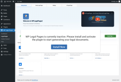 Page screenshot: WP Legal Pages &rarr; Legal Pages