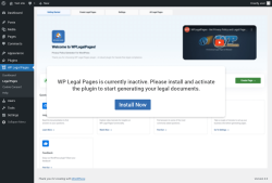 Page screenshot: WP Legal Pages &rarr; Legal Pages