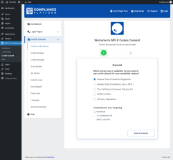 Page screenshot: WPLP Compliance &rarr; Cookie Consent