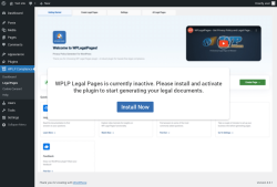 Page screenshot: WPLP Compliance &rarr; Legal Pages