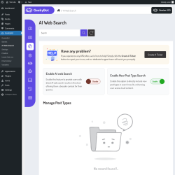 Page screenshot: GeekyBot → AI Web Search
