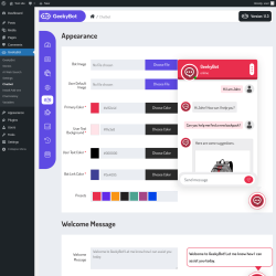 Page screenshot: GeekyBot → Chatbot