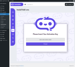Page screenshot: GeekyBot → Install Add-ons