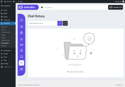 Page screenshot: GeekyBot → Chat History