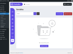 Page screenshot: GeekyBot → Variables