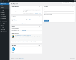 Page screenshot: Dashboard ‹ Test site — WordPress