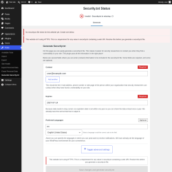 Page screenshot: Tools &rarr; Generate Security.txt