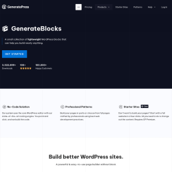 Page screenshot: GenerateBlocks &rarr; Upgrade
