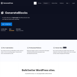 Page screenshot: GenerateBlocks &rarr; Upgrade