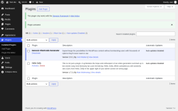 Page screenshot: Plugins &lsaquo; Test site &mdash; WordPress