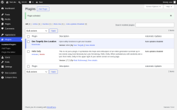 Page screenshot: Plugins &lsaquo; Test site &mdash; WordPress