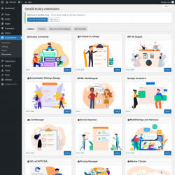 Page screenshot: GeoDirectory → Extensions